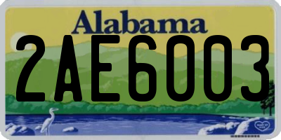 AL license plate 2AE6003