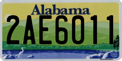AL license plate 2AE6011