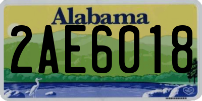 AL license plate 2AE6018