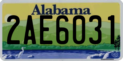 AL license plate 2AE6031
