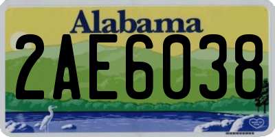 AL license plate 2AE6038