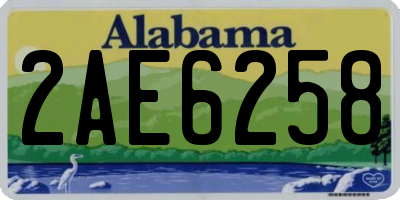 AL license plate 2AE6258