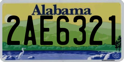 AL license plate 2AE6321