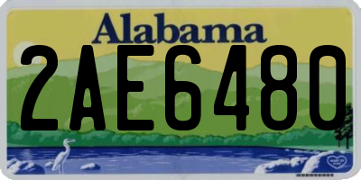 AL license plate 2AE6480