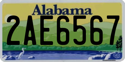 AL license plate 2AE6567
