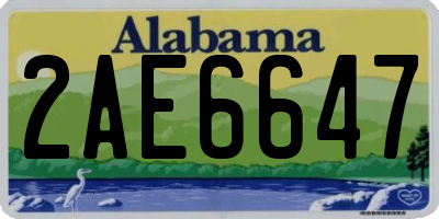 AL license plate 2AE6647