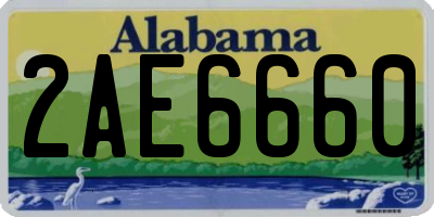 AL license plate 2AE6660
