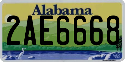 AL license plate 2AE6668