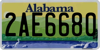 AL license plate 2AE6680