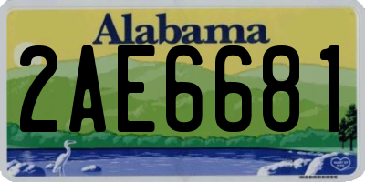 AL license plate 2AE6681