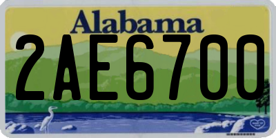 AL license plate 2AE6700