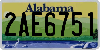 AL license plate 2AE6751
