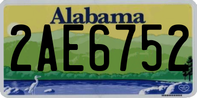 AL license plate 2AE6752