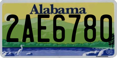 AL license plate 2AE6780