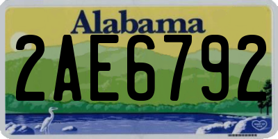 AL license plate 2AE6792