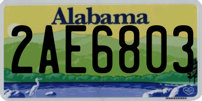 AL license plate 2AE6803