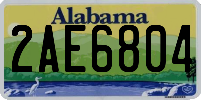 AL license plate 2AE6804