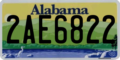 AL license plate 2AE6822