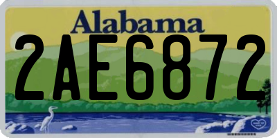 AL license plate 2AE6872