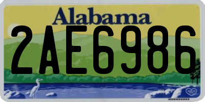 AL license plate 2AE6986
