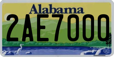 AL license plate 2AE7000