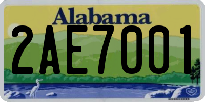AL license plate 2AE7001