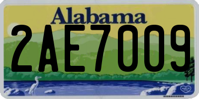 AL license plate 2AE7009