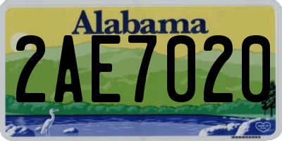 AL license plate 2AE7020