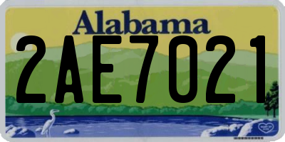 AL license plate 2AE7021