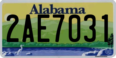 AL license plate 2AE7031