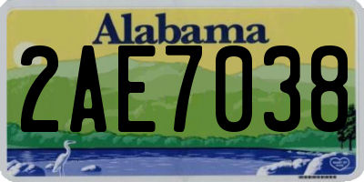 AL license plate 2AE7038