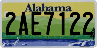 AL license plate 2AE7122