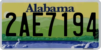 AL license plate 2AE7194