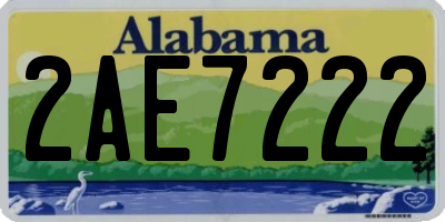 AL license plate 2AE7222