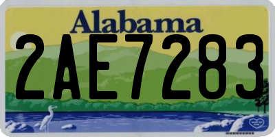 AL license plate 2AE7283