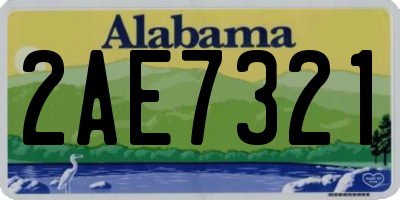 AL license plate 2AE7321