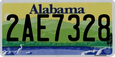 AL license plate 2AE7328
