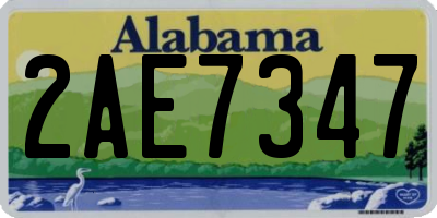 AL license plate 2AE7347