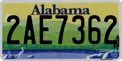AL license plate 2AE7362
