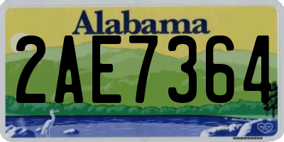 AL license plate 2AE7364