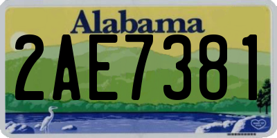 AL license plate 2AE7381