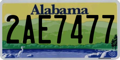 AL license plate 2AE7477