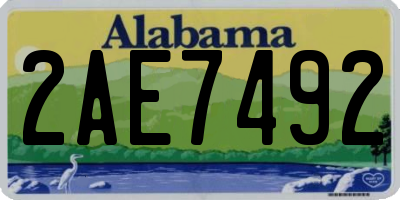 AL license plate 2AE7492