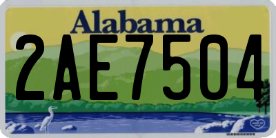 AL license plate 2AE7504