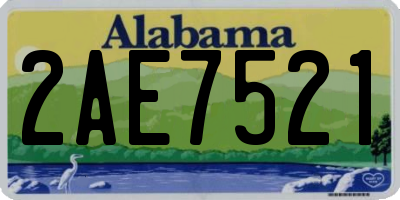 AL license plate 2AE7521