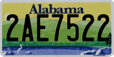 AL license plate 2AE7522