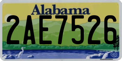 AL license plate 2AE7526