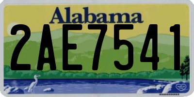 AL license plate 2AE7541