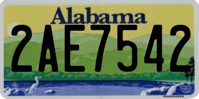 AL license plate 2AE7542