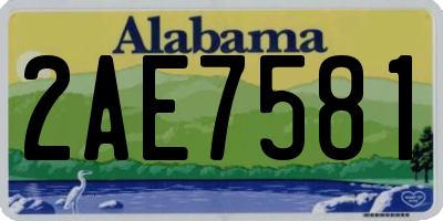 AL license plate 2AE7581